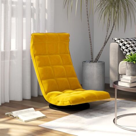 Chaise Chaise de sol pivotante Jaune Velours Chaise de salon 32133 (1/5)