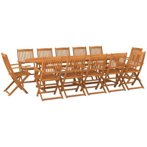 Ensemble Table et Chaise de Jardin Salon de jardin 13 pcs Bois d'acacia massif 44225 (1/5)