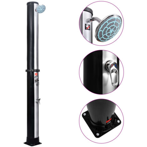 Douche solaire d'extérieur Douche de jardin  avec pomme de douche et robinet 40 L 56009