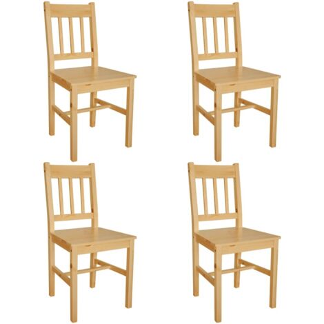 Lot de 4 Chaises Chaises de salle à manger Chaise de cuisine Bois de pin 45220 (1/4)