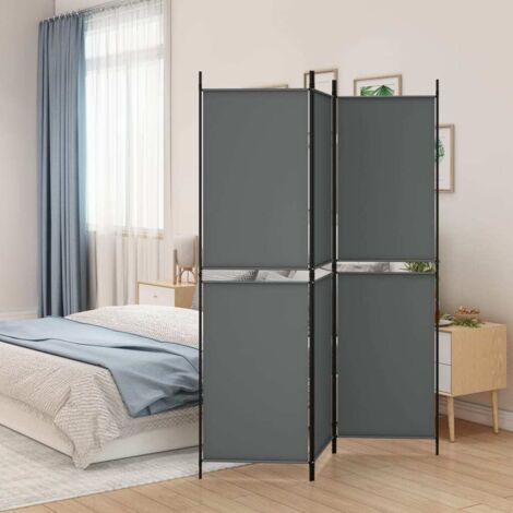 Paravent Cloison de séparation 3 panneaux - Séparateur de Jardin Anthracite 150x180 cm Tissu BV563405 - BonneVie (1/5)