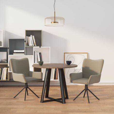 Lot de 2 Chaises de salle à manger pivotantes - Chaises à dîner Gris clair Velours BV313478 - BonneVie (1/5)