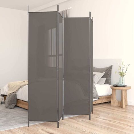 Paravent sur Pied Cloison de séparation 4 panneaux Anthracite 200x200 cm Tissu 53079 (1/5)