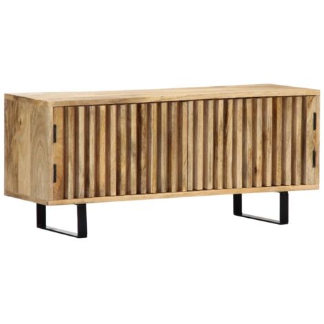 Meuble TV, Étagère TV, Meuble de Salon, 90 x 30 x 40 cm Bois de manguier massif OIB2079E (1/5)
