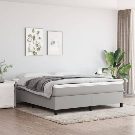 Sommier à ressorts de lit Cadre à lattes pour Lit adulte Gris clair 180x200 cm Tissu 11558 (1/5)