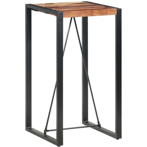 Table Bar Haute 60cm Carrée - Hauteur 110cm ShiShi Pour 2 à 4 Personnes (Noir)
