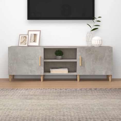 Meuble TV Banc TV Armoire de rangement Gris béton 150x30x50 cm Bois d'ingénierie 32472 (1/5)