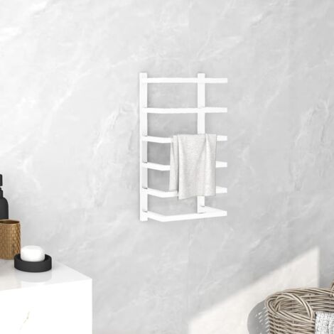 Porte-serviette Porte-serviettes de salle de bain Blanc 24x12x48 cm Acier 49625 (1/5)