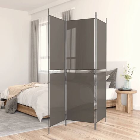 Paravent sur Pied Cloison de séparation 3 panneaux Anthracite 150x200 cm Tissu 56937 (1/5)