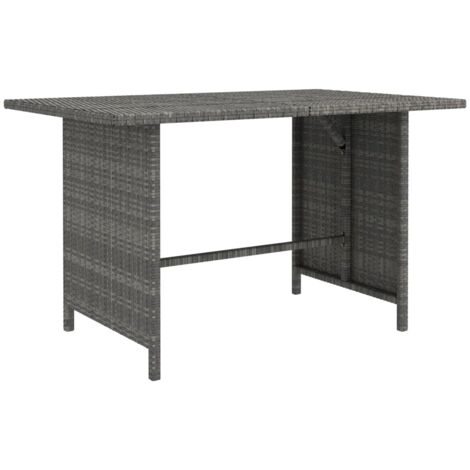Table à manger de jardin Scandinave - Table de salle à manger Gris 110x70x65 cm Résine tressée BV639620 - BonneVie (1/4)
