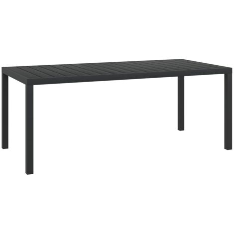 Table de jardin Table d'extérieur  Table d'appoint Noir 185 x 90 x 74 cm Aluminium et WPC 95381 (1/5)