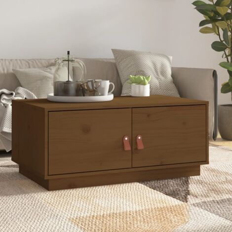 Table basse Table de salon Bout de canapé Marron miel 80x50x35 cm Bois massif de pin 69899 (1/5)
