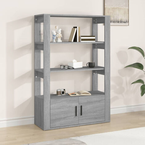 Buffet Meuble de rangement Commode Bahut Sonoma gris 80x30x119,5 cm Bois d'ingénierie 88269 (1/5)