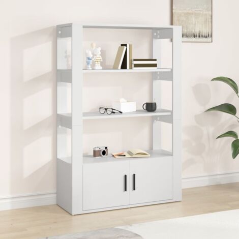 Buffet Meuble de rangement Commode Bahut Blanc 80x30x119,5 cm Bois d'ingénierie 96199 (1/5)