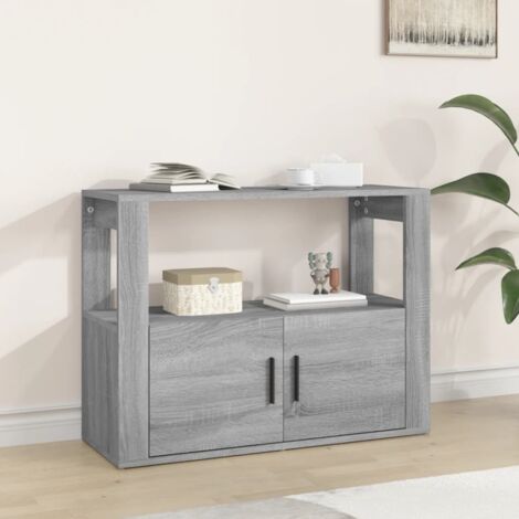 Buffet Meuble de rangement Commode Bahut Sonoma gris 80x30x60 cm Bois d'ingénierie 93550 (1/5)