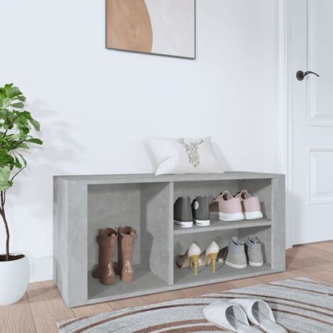 Meuble à Chaussures Armoire à Chaussures Meuble d'entrée Gris béton 100x35x45 cm Bois d'ingénierie 35900 (1/5)