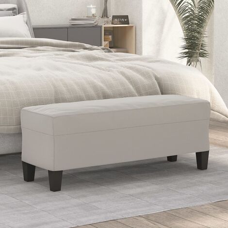 Banc Banc de jardin Banc de table de séjour Gris clair 100x35x41 cm Tissu microfibre 71832 (1/5)