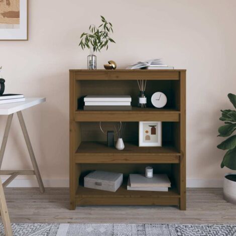 Bibliothèque Meuble de Rangement Meuble Étagère Marron miel 80x35x97 cm Bois de pin massif 57970 (1/5)
