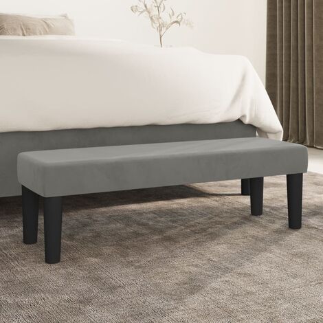 Banc - Banc de salon Banc de table Gris clair 100x30x30 cm Velours BV252760 - BonneVie (1/5)