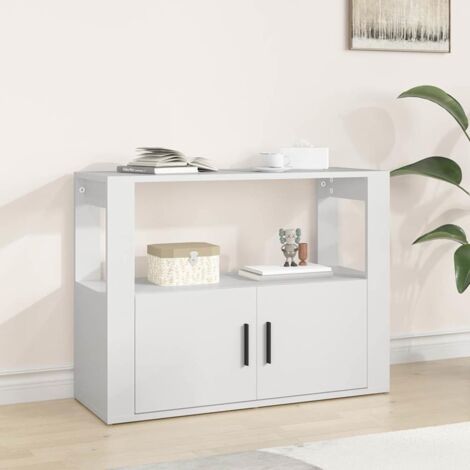Buffet Meuble de rangement Commode Bahut Blanc 80x30x60 cm Bois d'ingénierie 94242 (1/5)