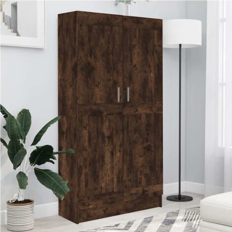 Bibliothèque Meuble de Rangement Meuble Étagère Chêne fumé 82,5x30,5x150 cm Bois d'ingénierie 78336 (1/5)