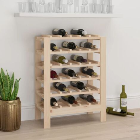Casier à bouteilles Casier à vin Range bouteille 61,5x30x82 cm Bois de pin massif 26364 (1/5)