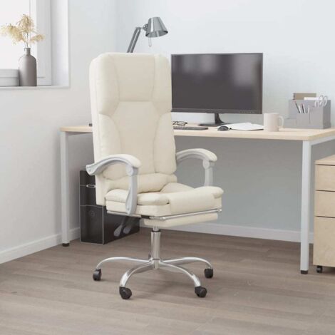 Fauteuil Relax inclinable Fauteuil de massage - Fauteuil de bureau Crème Similicuir BV332285 - BonneVie (1/5)