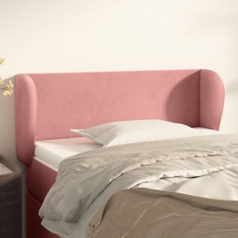 Tête de lit avec oreilles Armoire de tête de lit Rose 83x23x78/88 cm Velours 37351 (1/5)
