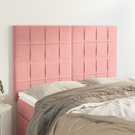 Têtes de lit 4 pcs Style Classique Armoire de lit - Rose 72x5x78/88 cm Velours BV617048 - BonneVie (1/5)