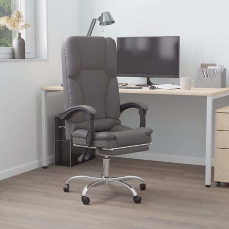 Fauteuil de massage inclinable Fauteuil de bureau Fauteuil de Relaxation Gris Similicuir 46947 (1/5)