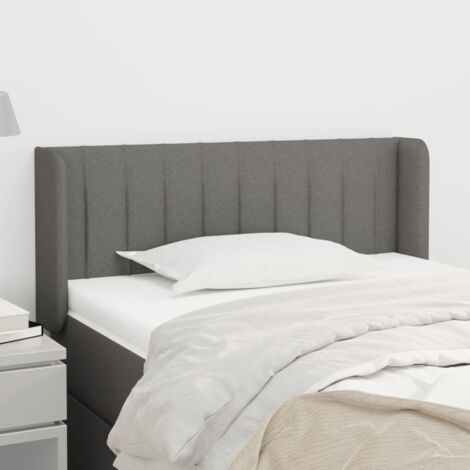 Tête de lit avec oreilles Armoire de tête de lit Gris foncé 83x16x78/88 cm Tissu 24031 (1/5)