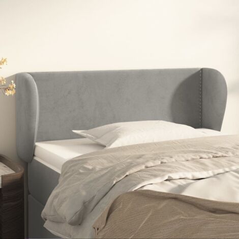 Tête de lit avec oreilles Style Classique Armoire de lit - Gris clair 83x23x78/88 cm Velours BV795949 - BonneVie (1/5)