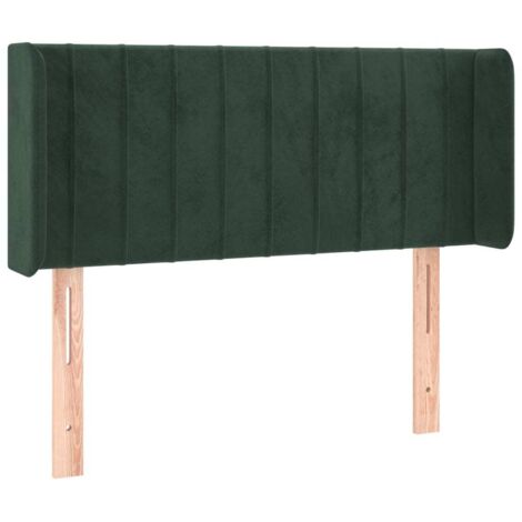 Tête de lit avec oreilles, Résistante et économique, Panneau de lit, Vert foncé 93x16x78/88 cm Velours OIB5953E (1/5)