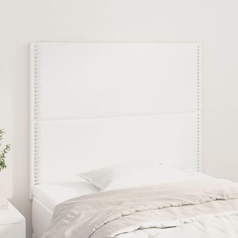 Têtes de lit 2 pcs Armoire de tête de lit Blanc 100x5x78/88 cm Similicuir 69248 (1/5)