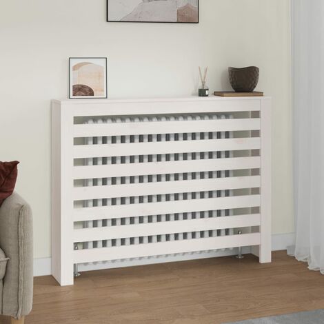 Cache-radiateur Équipement pour radiateur Blanc 108,5x19x84 cm Bois massif de pin 86840