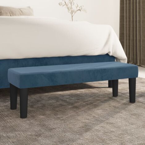 Banc - Banc de salon Banc de table Bleu foncé 100x30x30 cm Velours BV516159 - BonneVie (1/5)