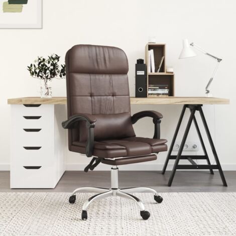 Fauteuil de massage inclinable Fauteuil de bureau Fauteuil de Relaxation Marron Similicuir 91523 (1/5)