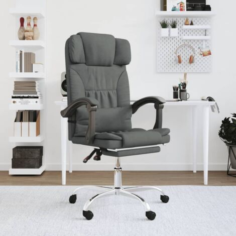 Fauteuil Relax inclinable Fauteuil de massage - Fauteuil de bureau Gris foncé Tissu BV450895 - BonneVie (1/5)