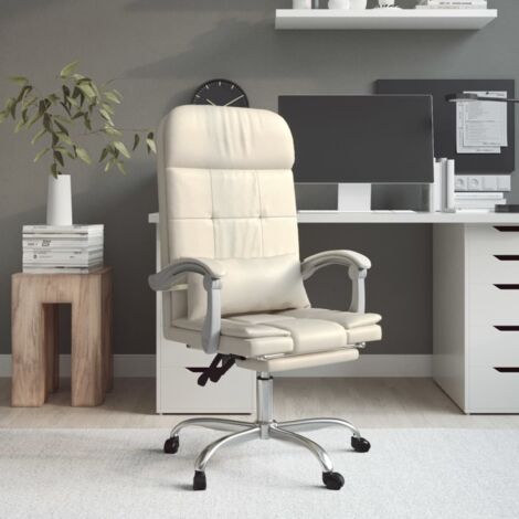 Fauteuil Relax inclinable Fauteuil de massage - Fauteuil de bureau Crème Similicuir BV379495 - BonneVie (1/5)