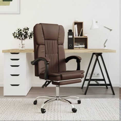 Chaise de bureau inclinable Fauteuil de bureau Marron Similicuir 34354 (1/5)
