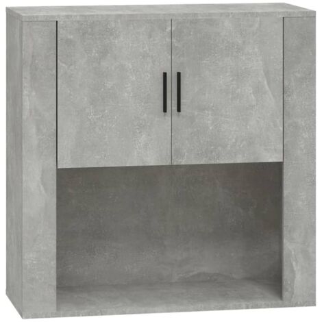 Armoire murale Design moderne, Armoire Etagère de rangement, Gris béton 80x33x80 cm Bois d'ingénierie OIB3874E (1/5)