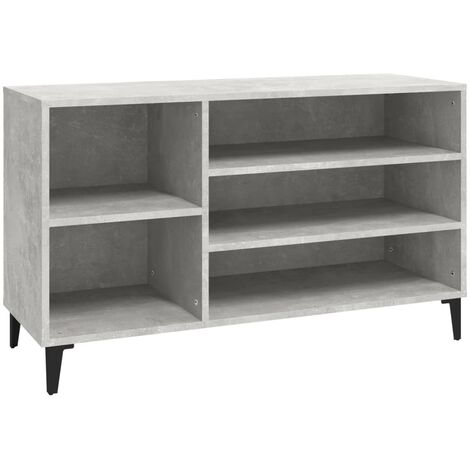 Meuble à Chaussures Armoire à Chaussures Meuble d'entrée Gris béton 102x36x60 cm Bois d'ingénierie 97244 (1/5)
