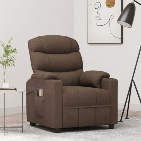 Fauteuil inclinable électrique Fauteuil de Relaxation Marron Tissu 44609 (1/5)