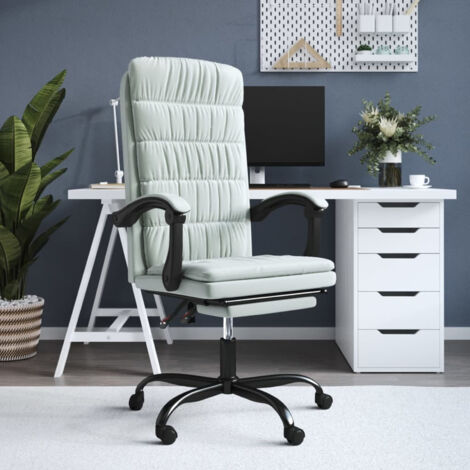 Chaise de bureau inclinable Fauteuil gamer - Chaise d'ordinateur Gris clair Velours BonneVie-93732 (1/5)