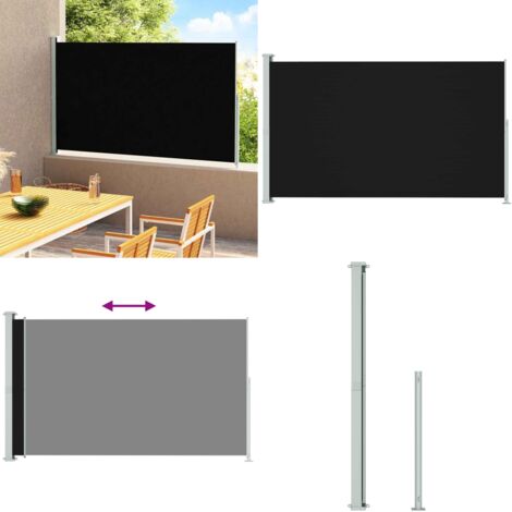 Auvent latéral rétractable de patio 220x300 cm Noir - Parasol - Auvent De Terrasse - Écran Solaire - Protection Contre Le Soleil - Vie Extérieure - Home & Living (1/5)