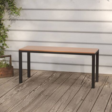 Banc de jardin Banquette de Jardin - Mobilier de jardin 110 cm Acier et WPC Marron et noir BV538044 - BonneVie (1/5)