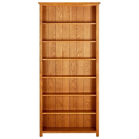 Bibliothèque à 7 niveaux Meuble de Rangement Meuble Étagère 90x22,5x200 cm Bois de chêne massif 89337 (1/5)