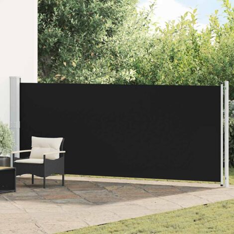 Auvent latéral rétractable de patio Store Banne Auvent de jardin 600x160 cm Noir 32781 (1/5)