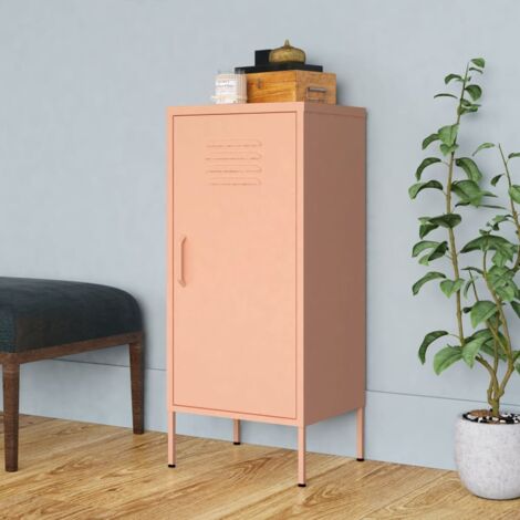 Armoire de rangement Armoire de chambre Rose 42,5x35x101,5 cm Acier 19705 (1/5)