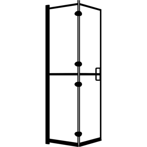 Cabine de douche pliable ESG Parois Cabine pour salle de bain 80x140 cm Noir 28735 (1/5)